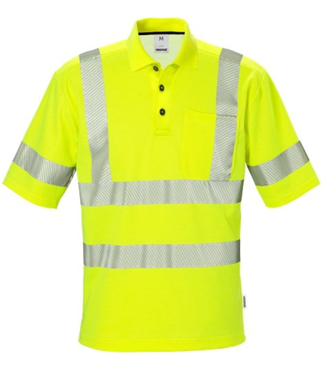 FRISTADS High Vis Poloshirt Kl7406 PHV EN 20471