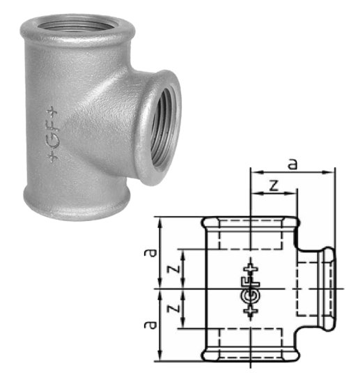 +GF+ Nr. 130, T-Stück, egal,  ISO/EN B1