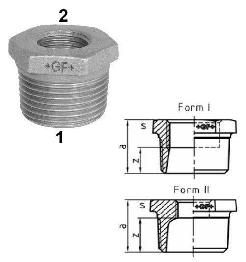 +GF+ Nr. 241, Reduziernippel, ISO/EN N4