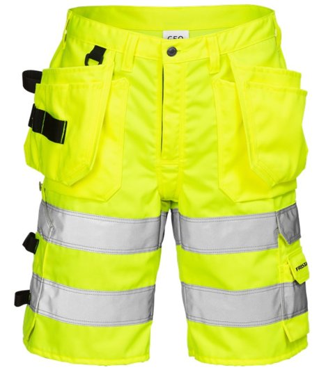 FRISTADS Hi Vis Shorts Kl. 2  2028 PLU EN 20471