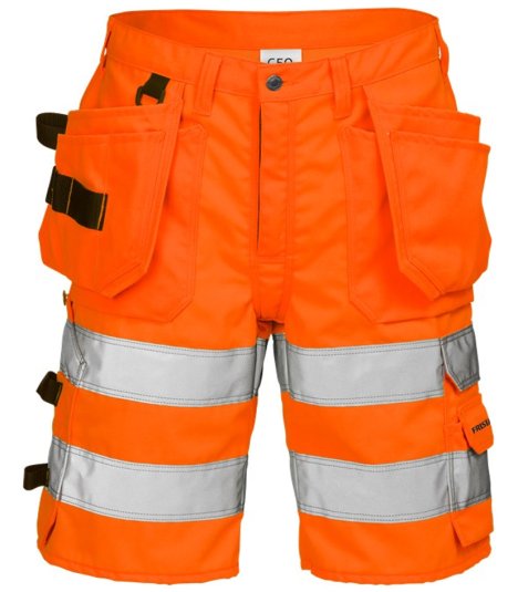 FRISTADS Hi Vis Shorts Kl. 2  2028 PLU EN 20471